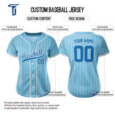 Blue Pinstripe Custom Full Button Baseball Jersey for Women